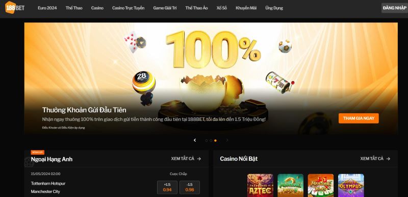 188Bet sở hữu giao diện vô cùng thân thiện và hiện đại 