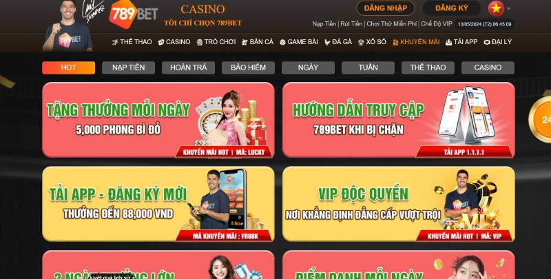 Một số chương trình ưu đãi hấp dẫn tại nhà cái 789Bet 